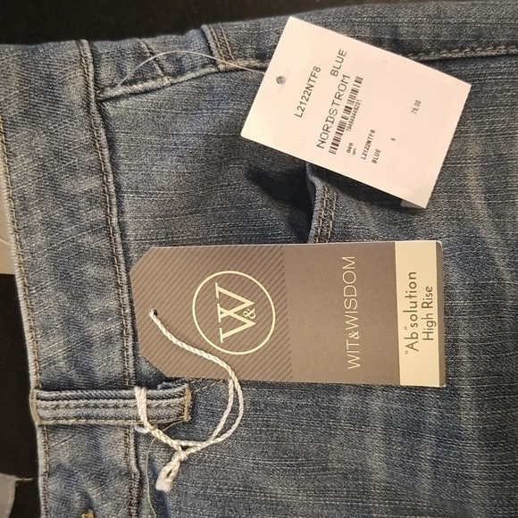 WIT & WISDOM 'Ab'Solution High Waist Raw Hem Crop Slim Straight Leg Jeans 6 NWT - Picture 13 of 15